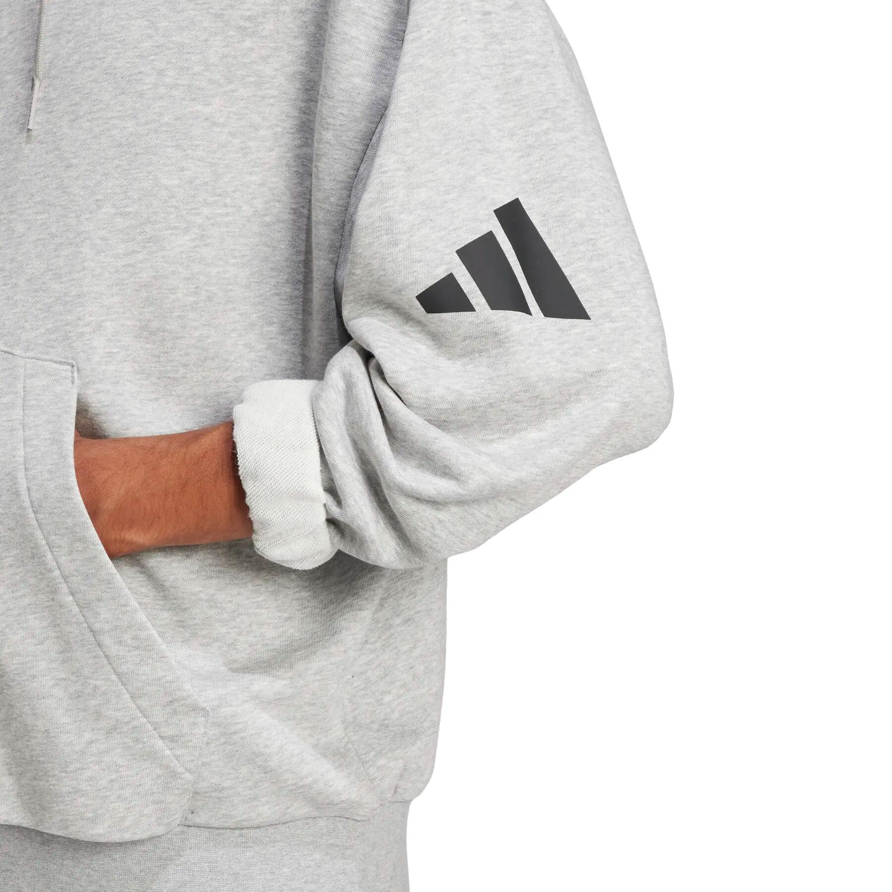 Essentials Loose-Fit 3 Bar Logo French Terry Hoodie 6/6