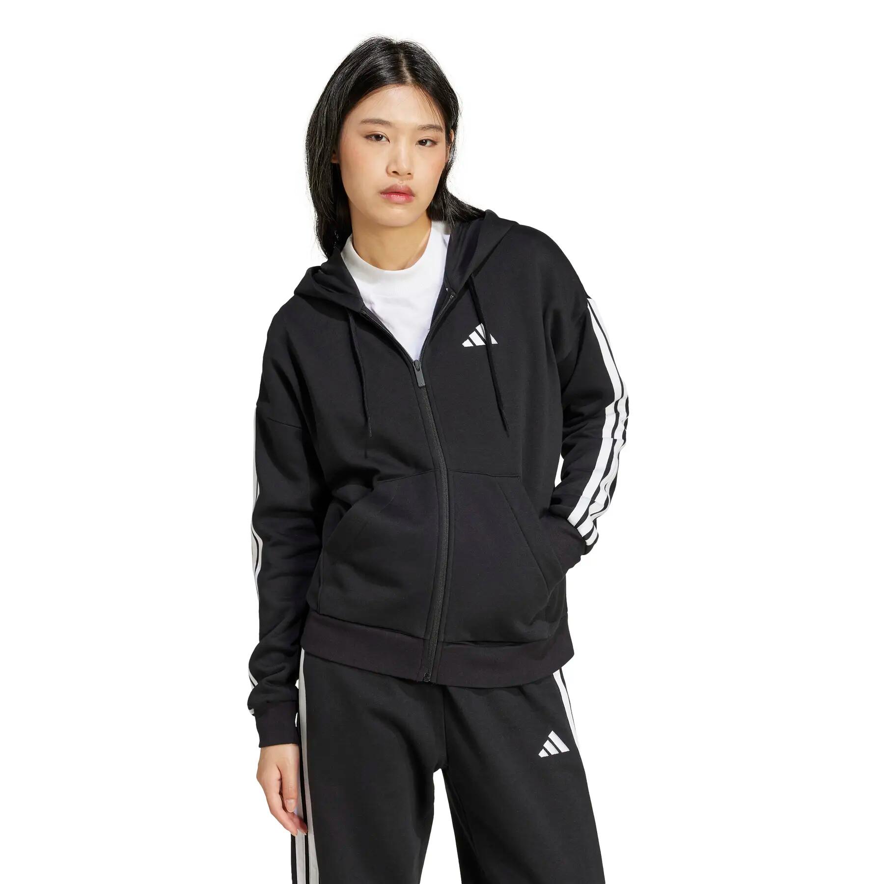 Sweatshirt à capuche zippé en polaire femme adidas Essentials 3-Stripes 3/6