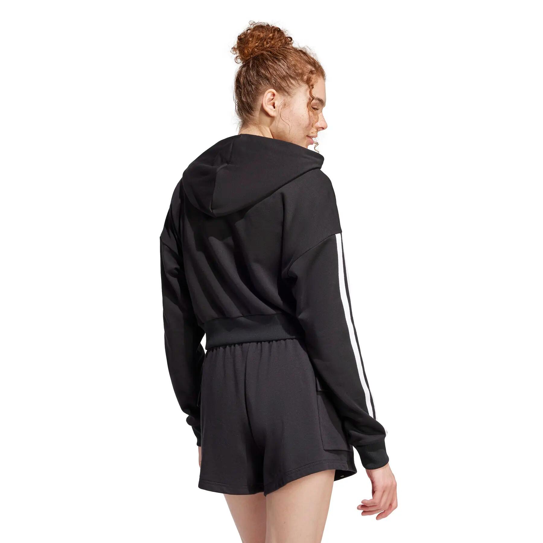 Sweatshirt à capuche court french terry femme adidas Essentials 3-Stripes 5/7