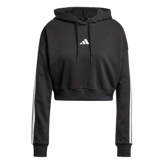 Sweatshirt à capuche court french terry femme adidas Essentials 3-Stripes