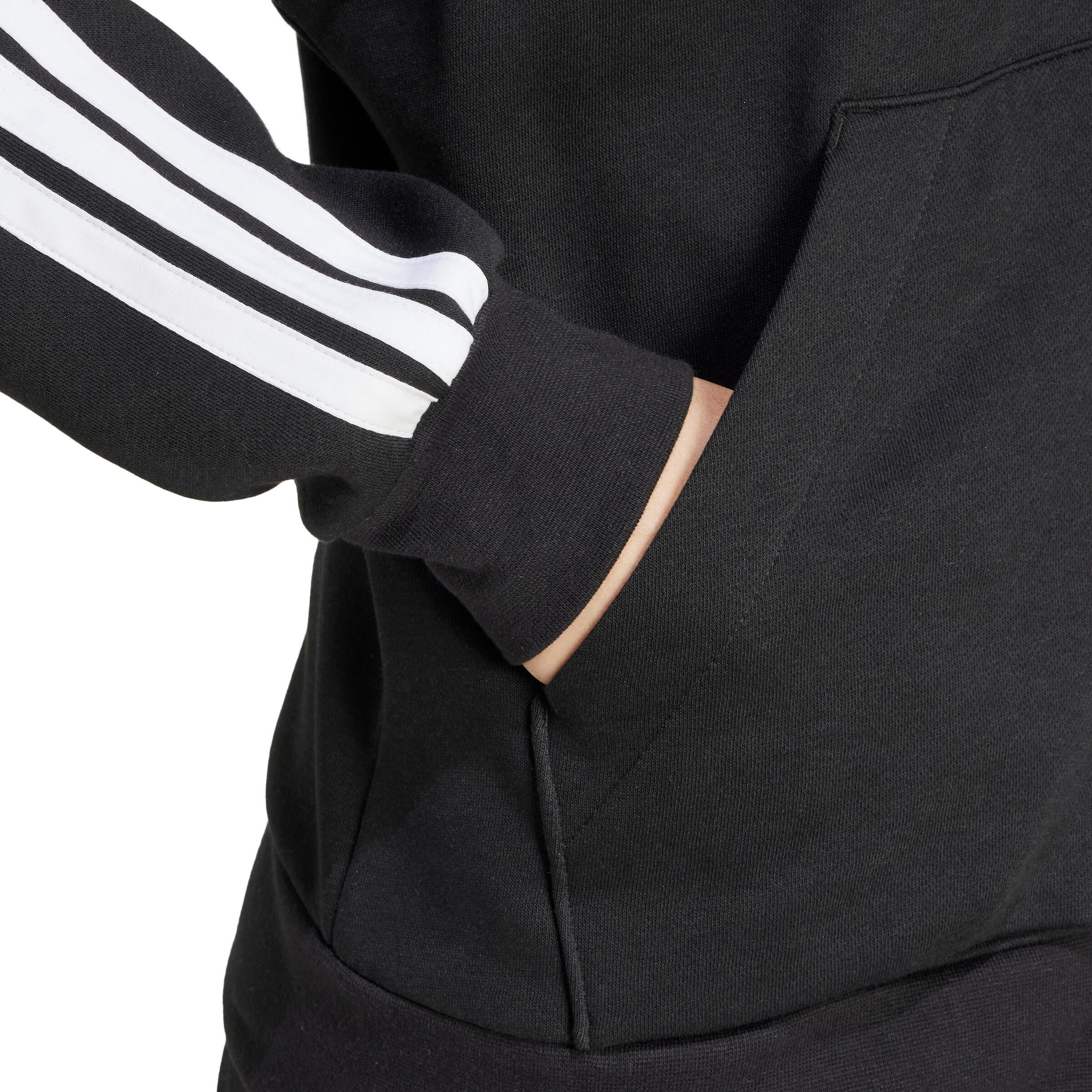 Sweatshirt com capuz zippado em polar para mulher adidas Essentials 3-Stripes 6/7