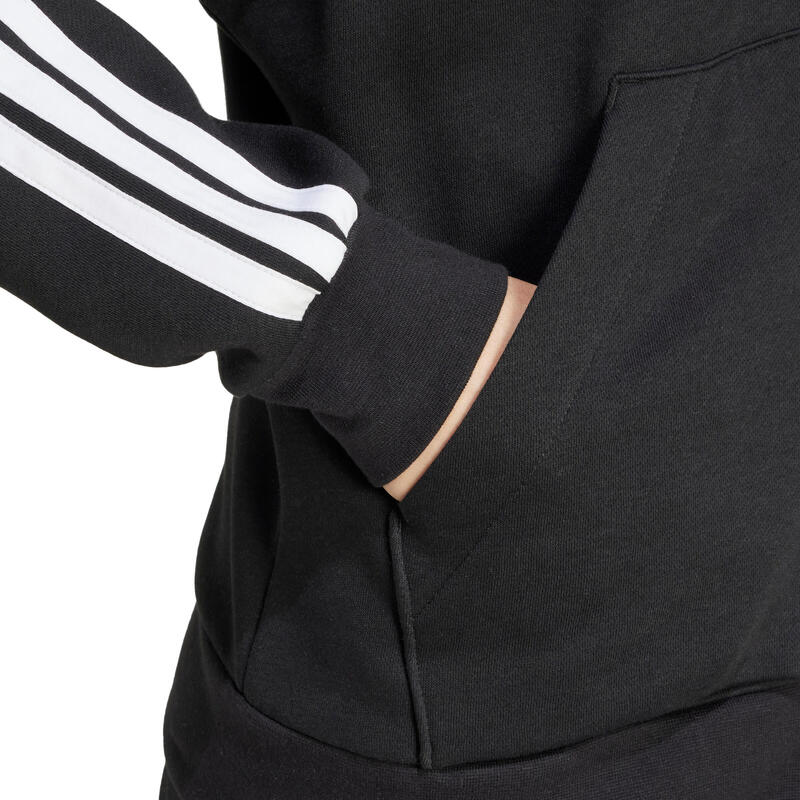 Adidas Essentials 3-Stripes, Felpa Donna Con Cappuccio e Zip -
