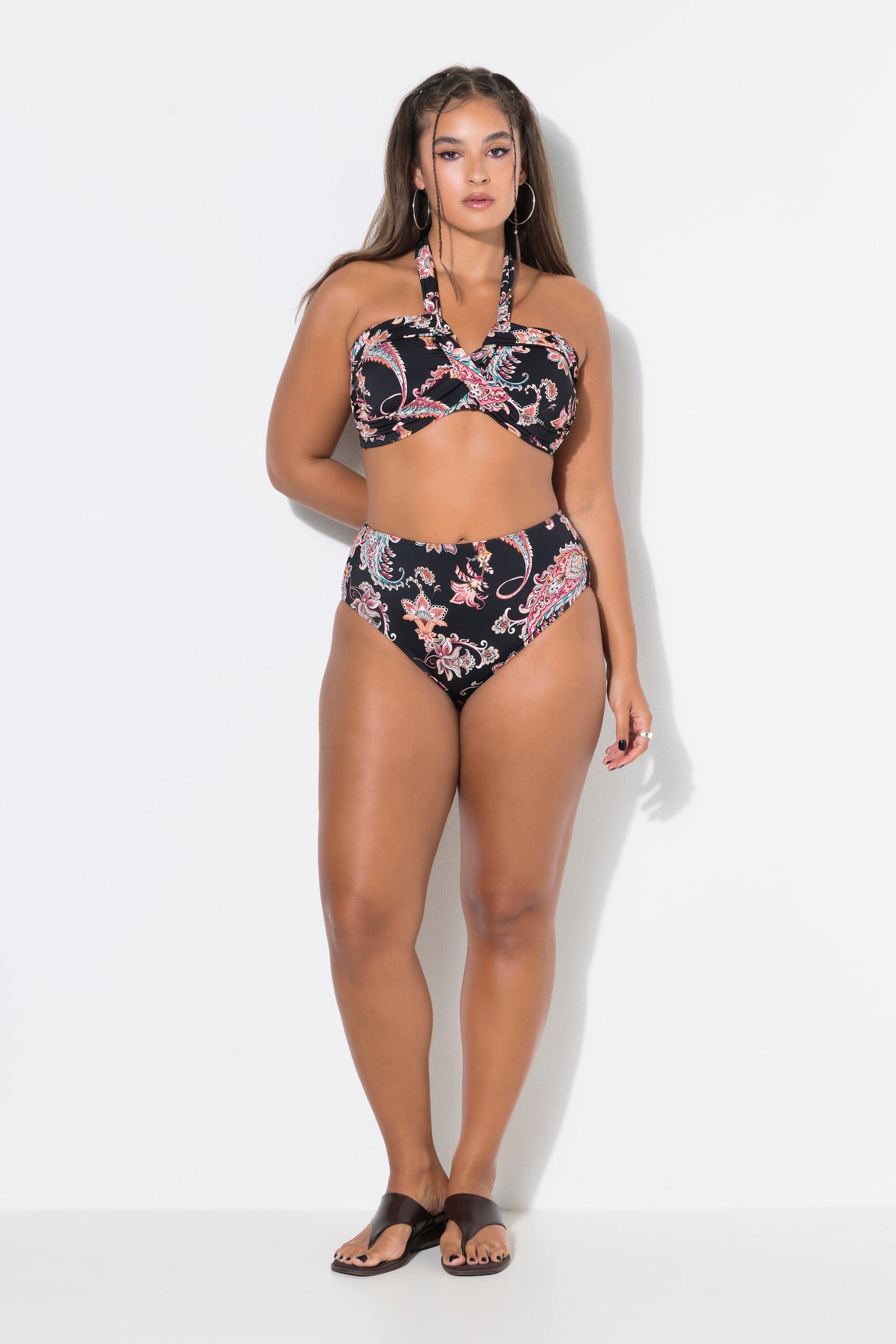 Damen Bikini-Top Softcups drapierte Büste Paisley 3/5
