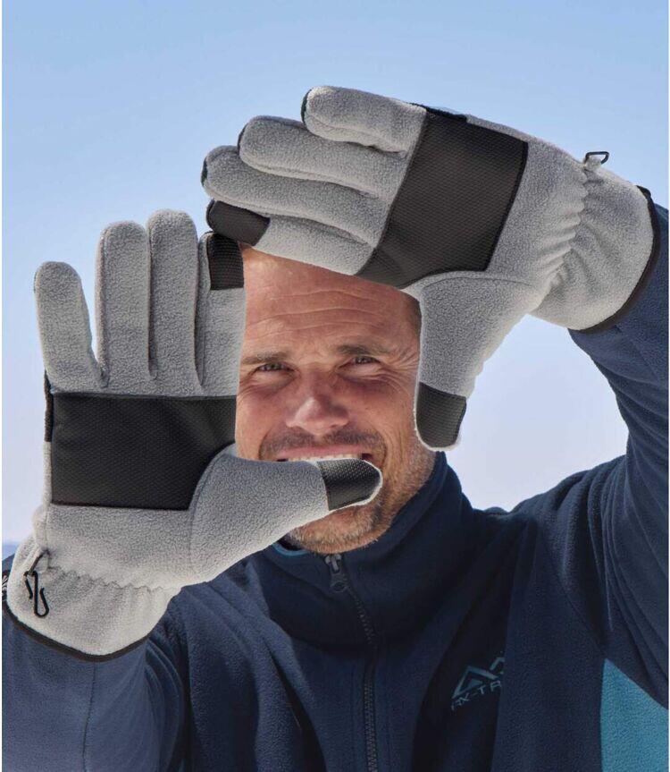 Gants Tactiles en Polaire Bicolore 3/4