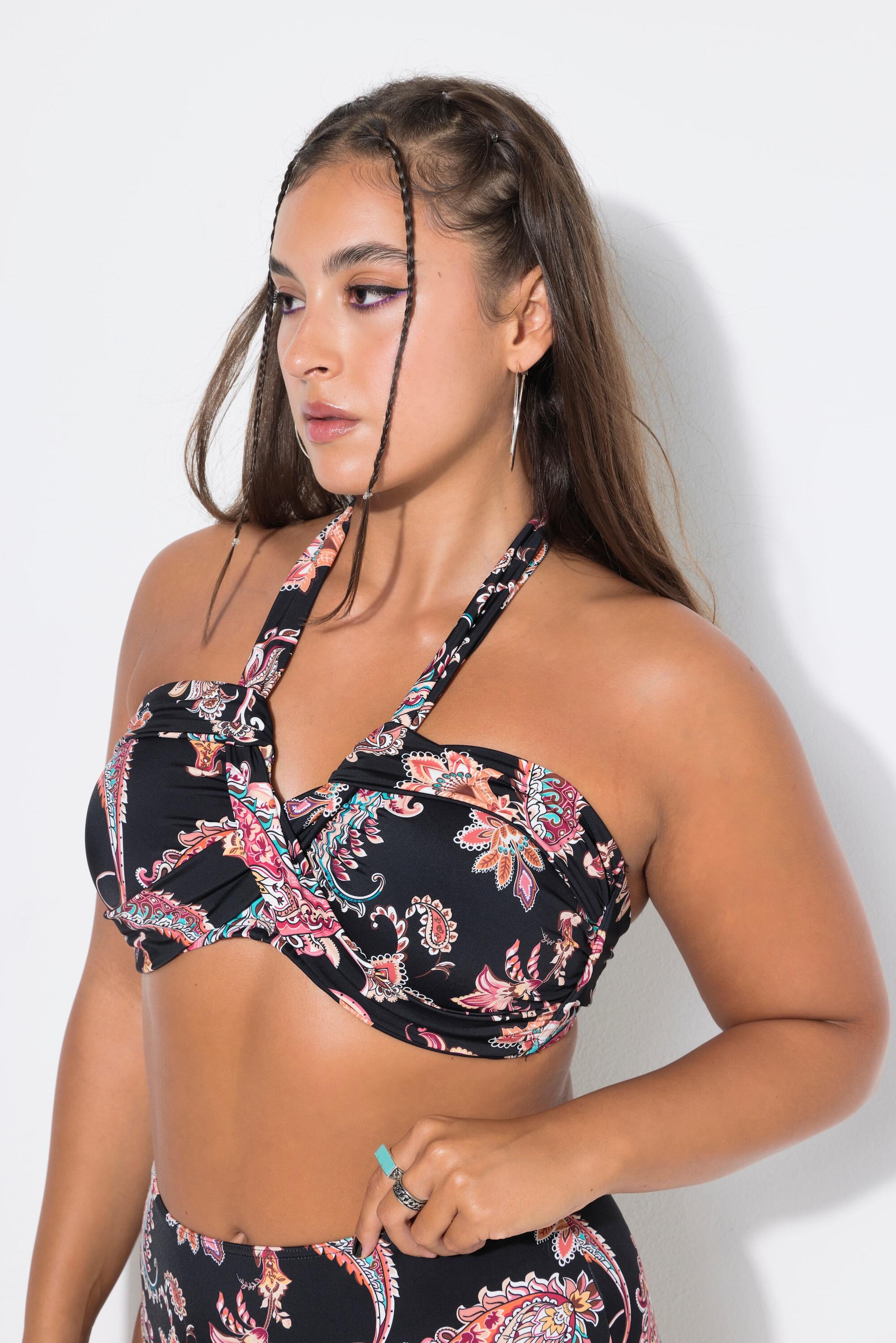 Damen Bikini-Top Softcups drapierte Büste Paisley 4/5