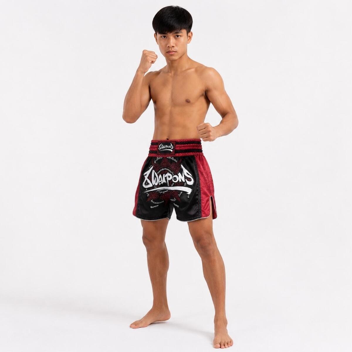 Short de Muay Thai 8 Weapons 8 Ways Yant 2.0 Bordeaux XL 2/3