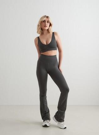 Femme Legging Jambe Évasée Taille Haute Squat Proof Shape Seamless Noir