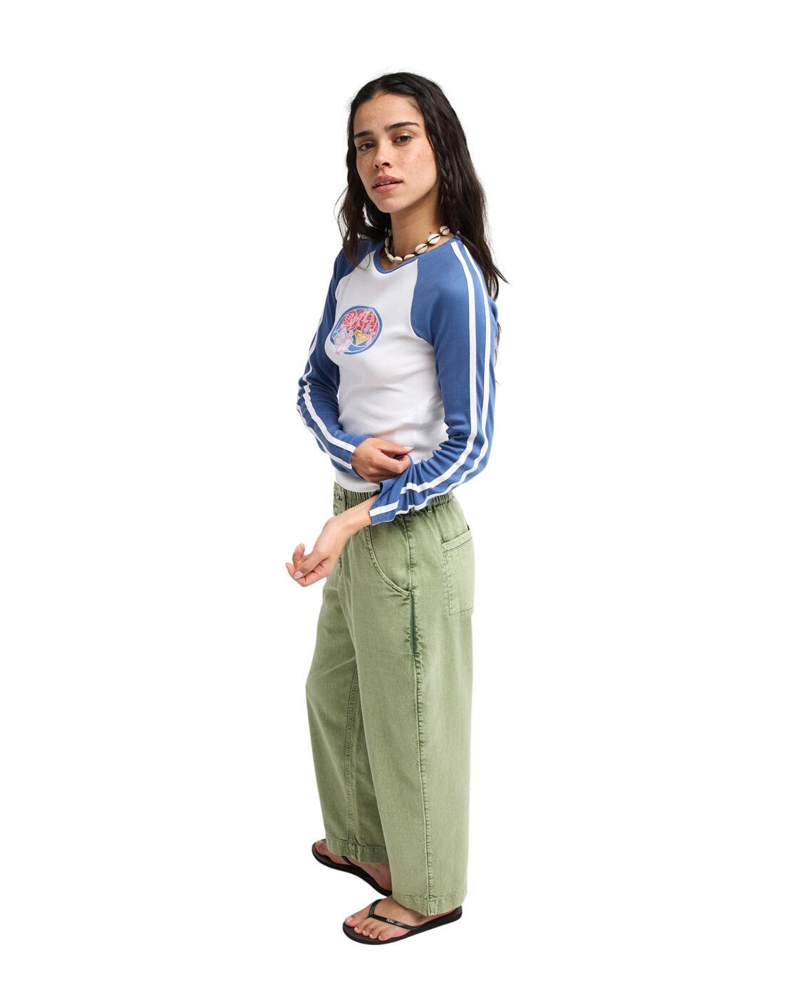 Pantalón de cintura elástica BREAK MY SOUL Verde Mujer 3/4