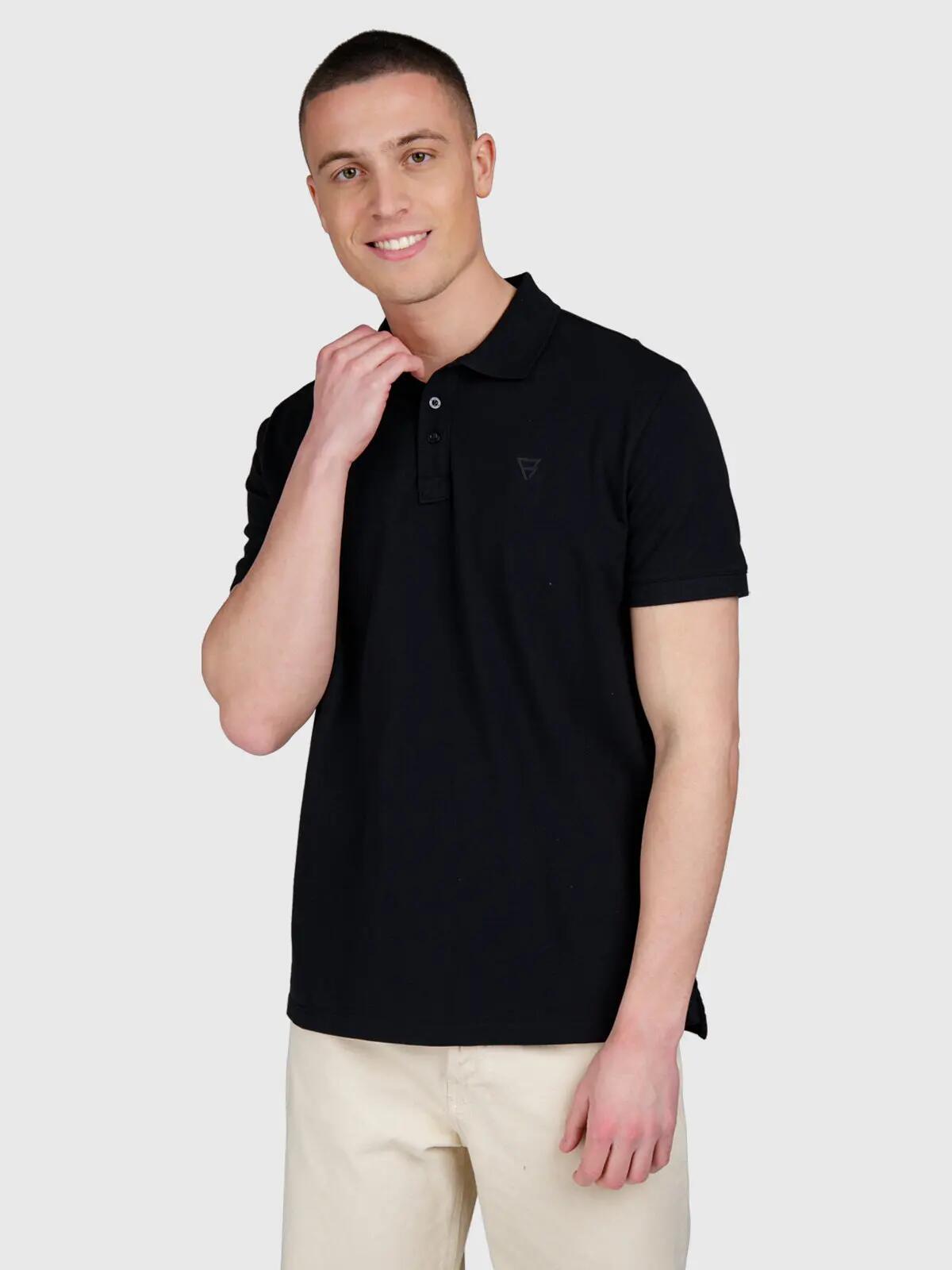 Tavico Herren Polo Kurzarm Mode Normale Passform Black 4/6