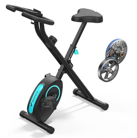 Vélo d’appartement pliable MERACH, 16 niveaux magnétiques, silencieux, écran LCD