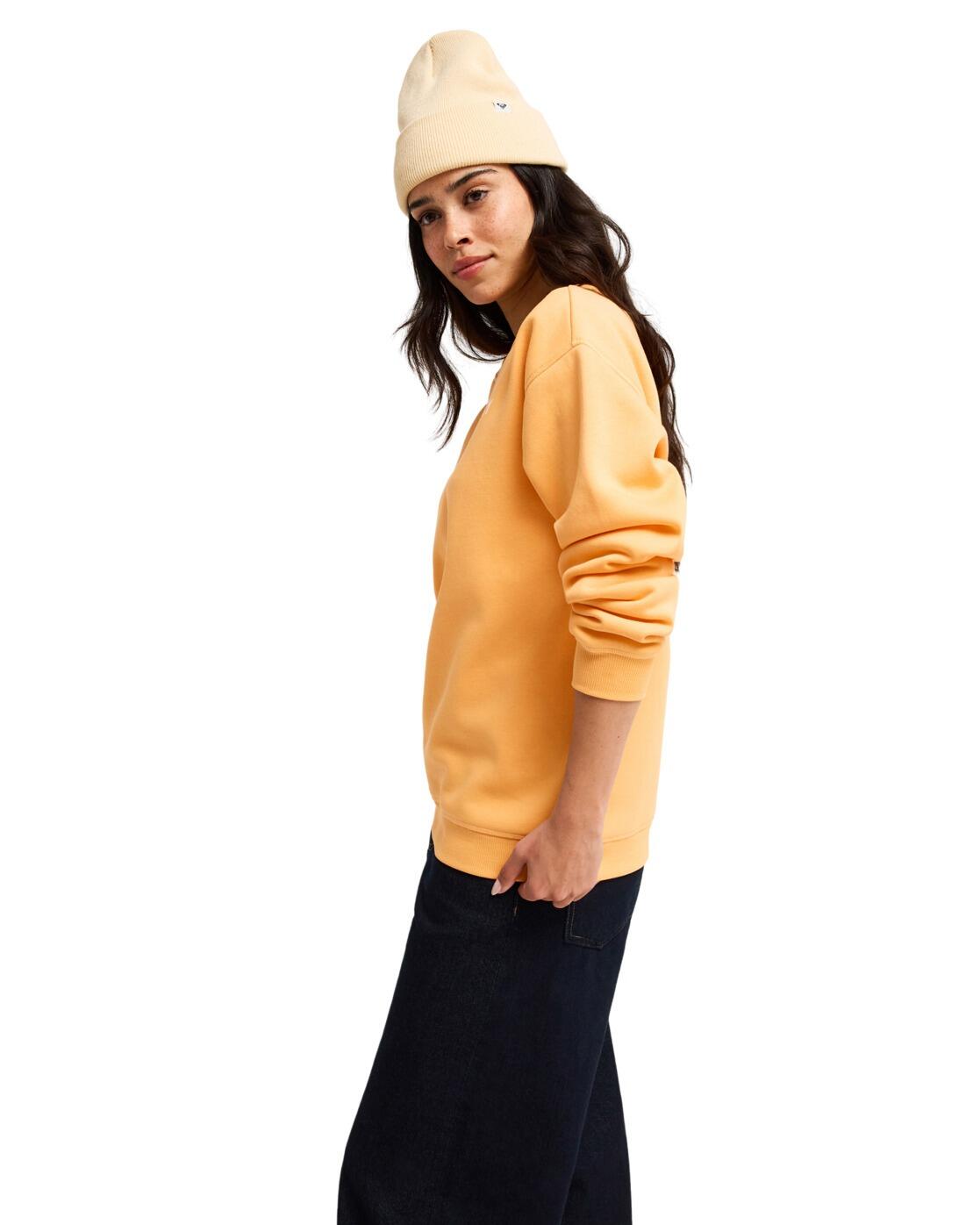 Sudadera SURF STOKED BRUSHED Naranja Mujer 3/4