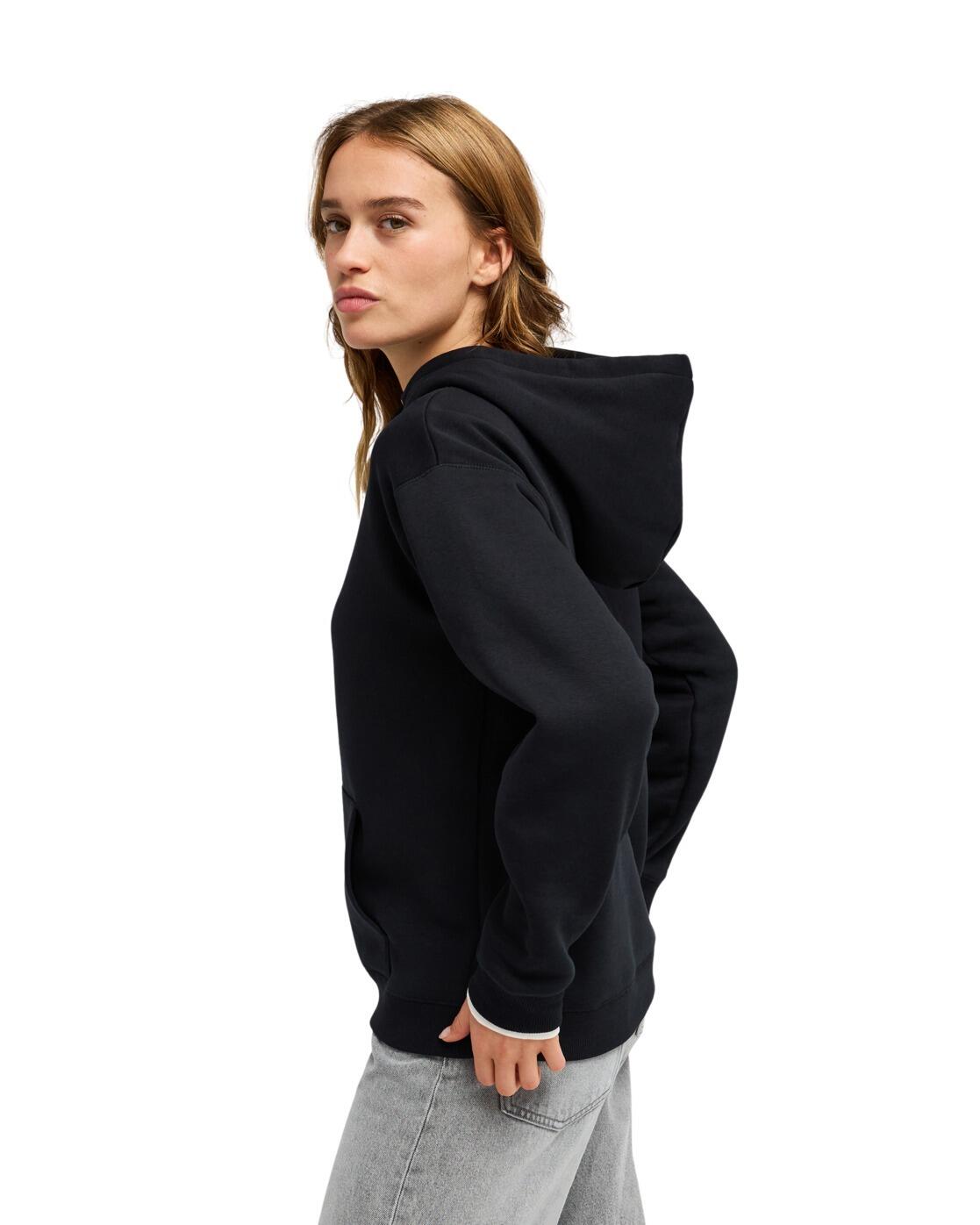 Sudadera con capucha SURF STOKED BRUSHED ART Negro Mujer 3/4