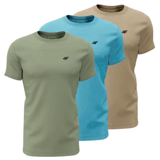 T-shirt męski (ZESTAW KOSZULEK 3 SZT.) 4F 4FWSS26TTSHM4481