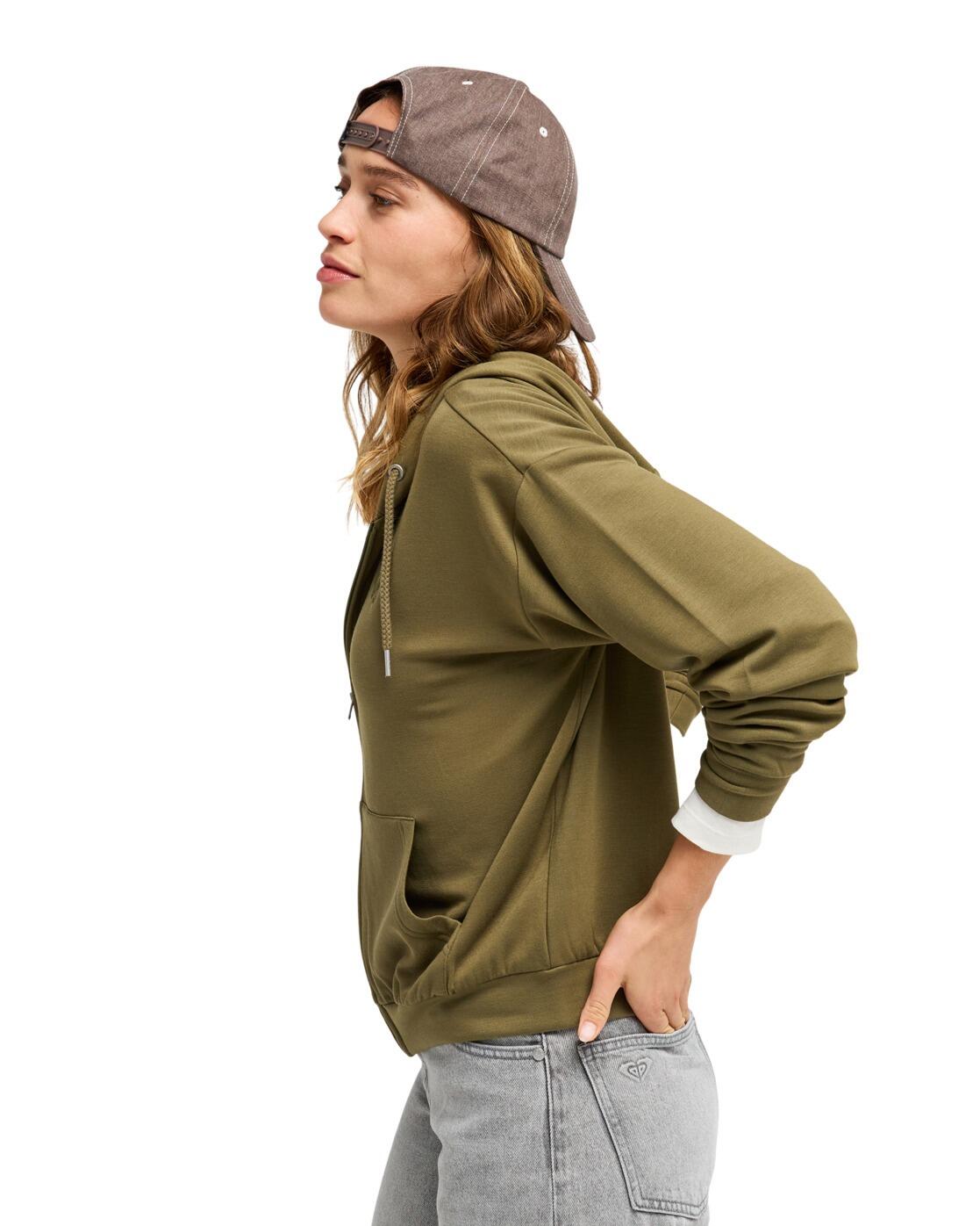 Sudadera con Capucha y Cremallera SURFING BY DAYLIGHT Verde Mujer 3/4