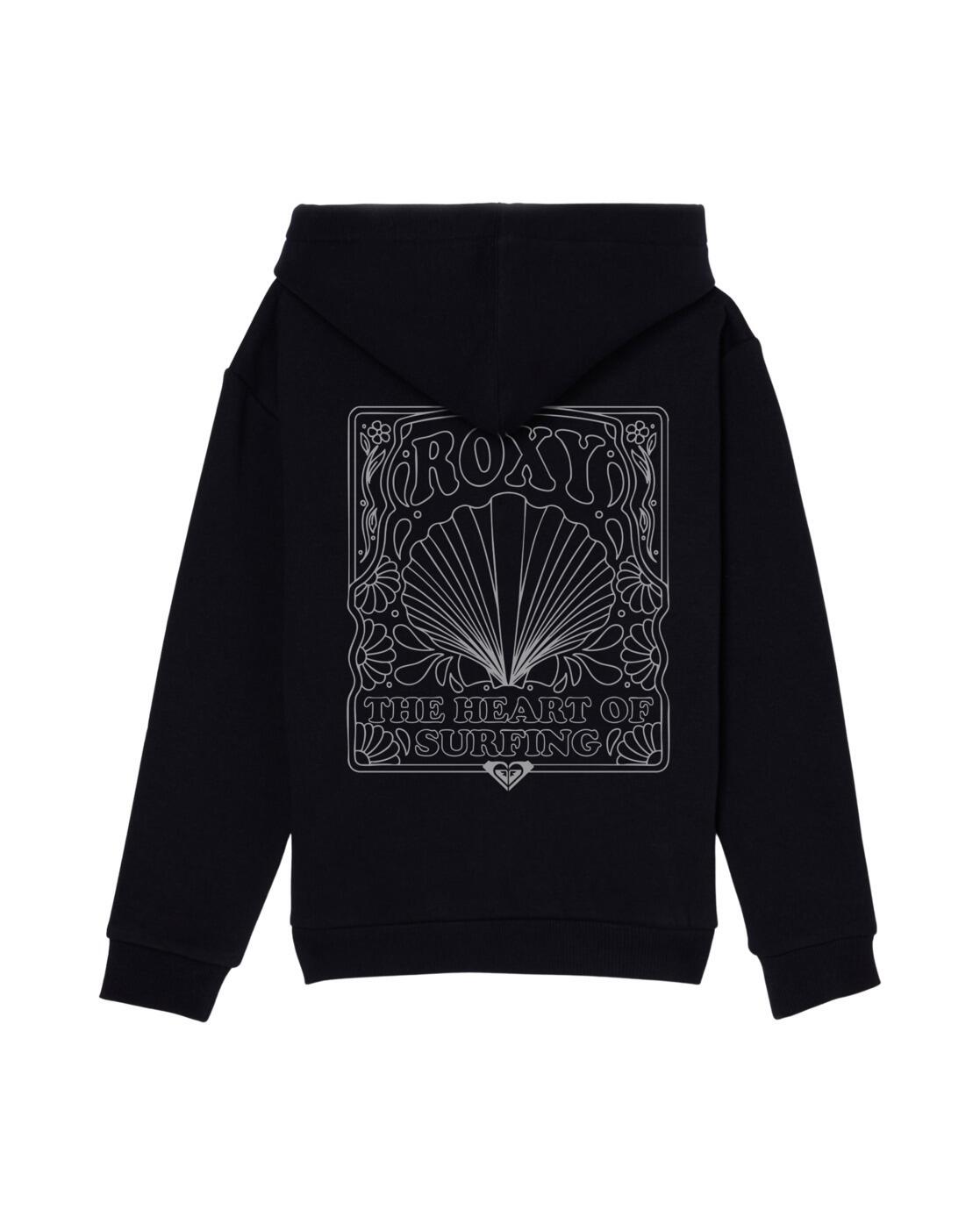 Sweat capuche zippé SURF FEELING BRUSHED Noir Fille 2/4