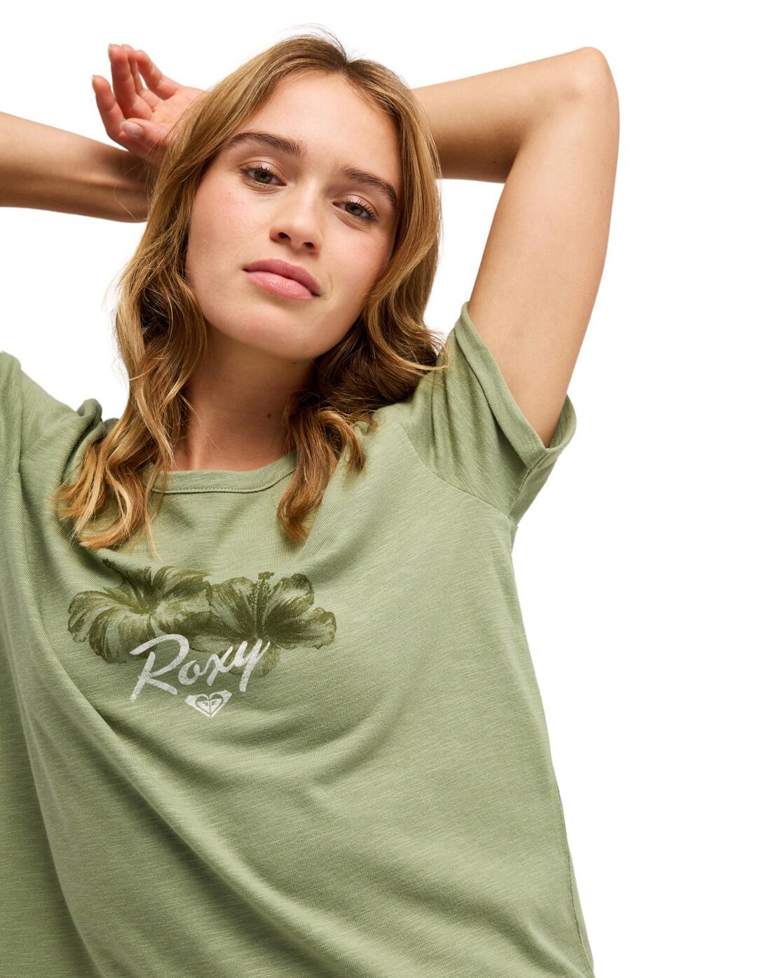 Camiseta de manga corta OCEANWAVE REGULAR SLUB Verde Mujer 4/4
