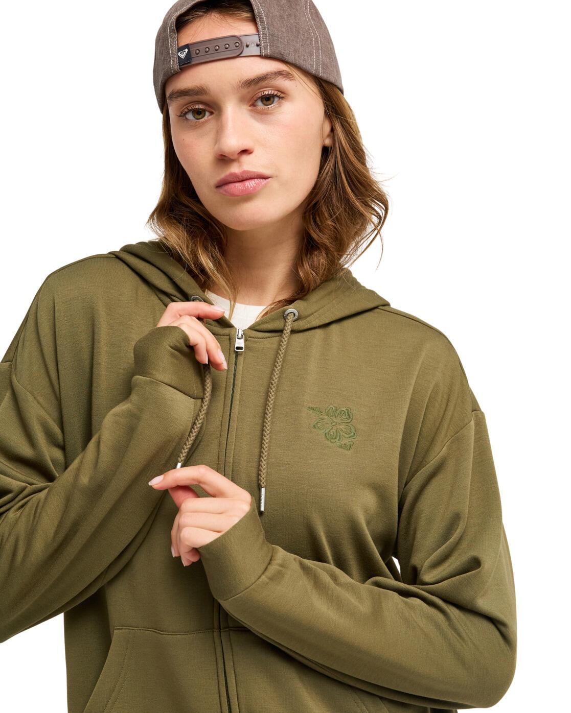 Sudadera con Capucha y Cremallera SURFING BY DAYLIGHT Verde Mujer 4/4