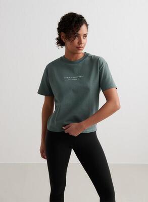 Sage serif boxy t-shirt