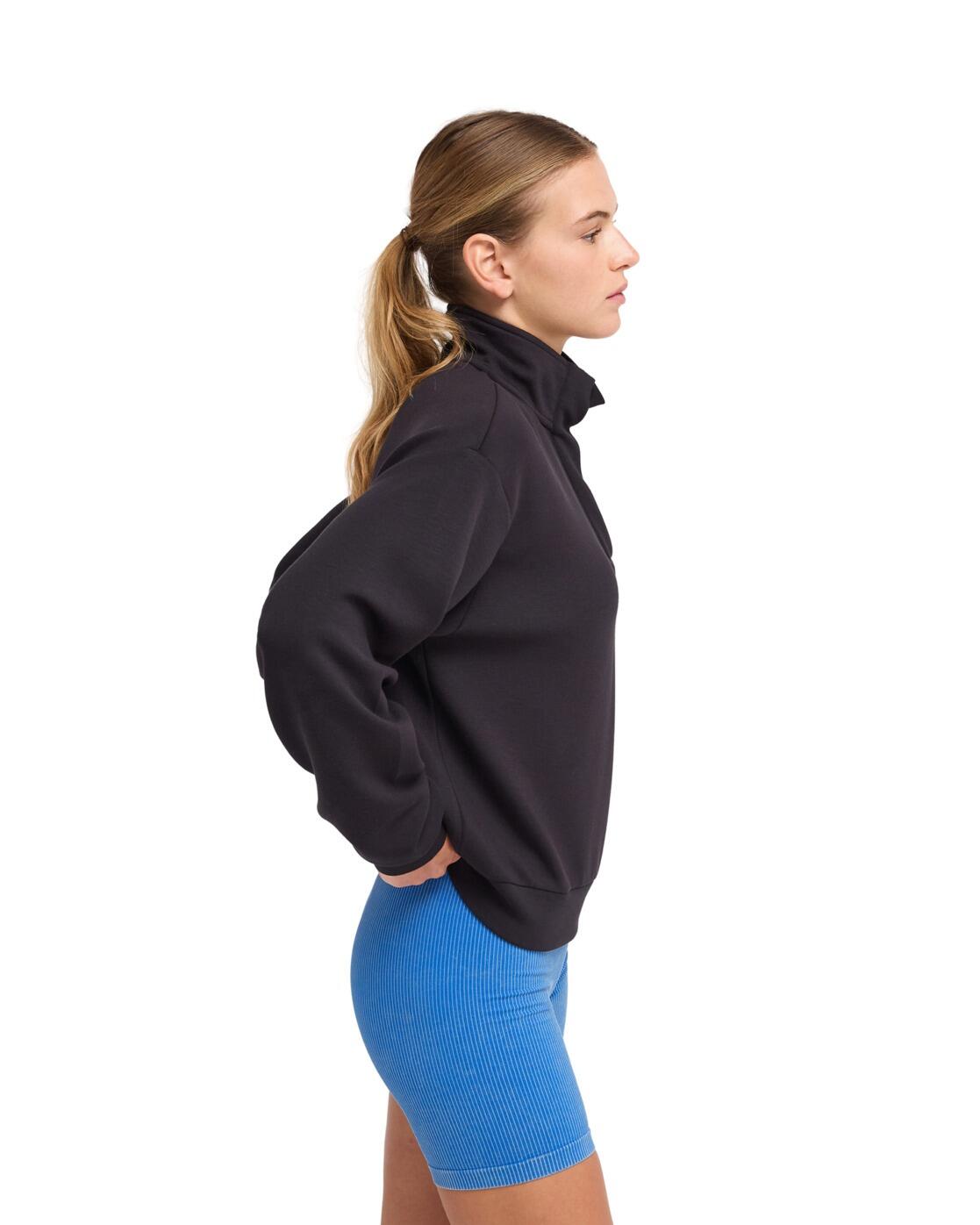 Sudadera deportiva RISE & VIBE SWEET Negro Mujer 3/4