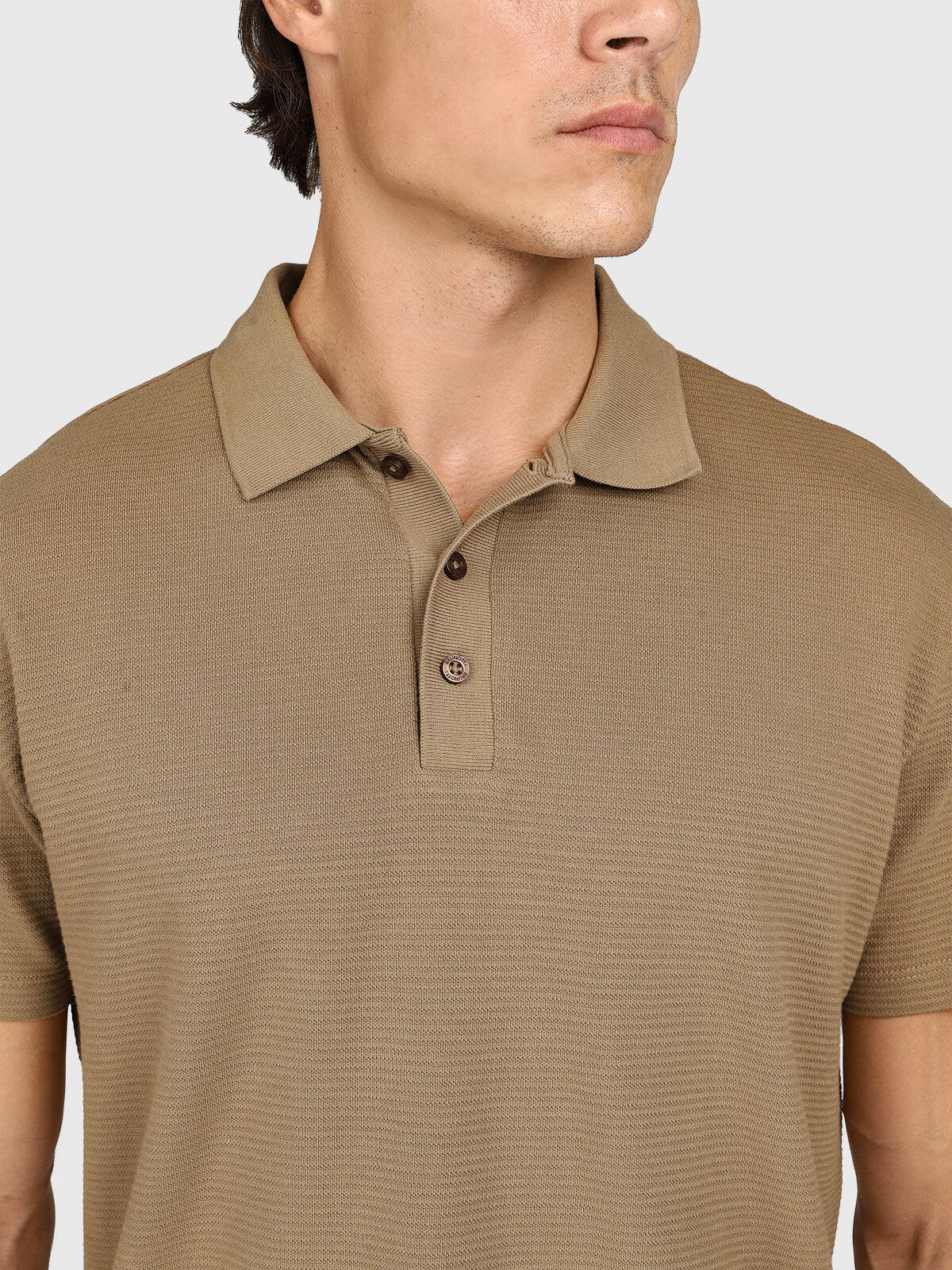 Domo Heren Polo met korte mouwen Mode Lichtgewicht Regular Fit Shitake 7/7