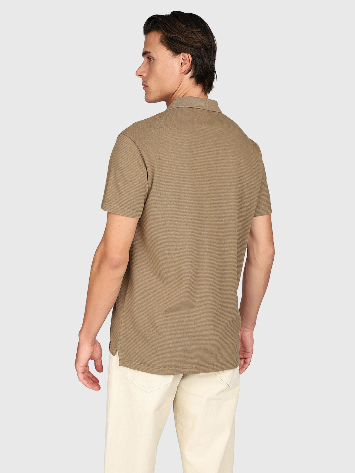 Domo Heren Polo met korte mouwen Mode Lichtgewicht Regular Fit Shitake 5/7