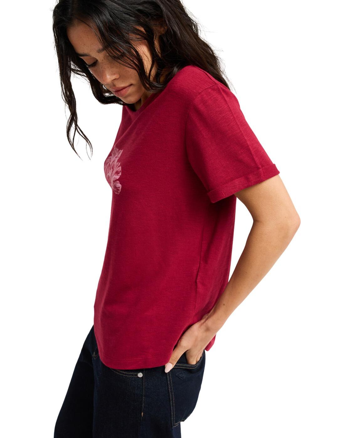 T-Shirt OCEANWAVE REGULAR SLUB Rot Dames 3/4
