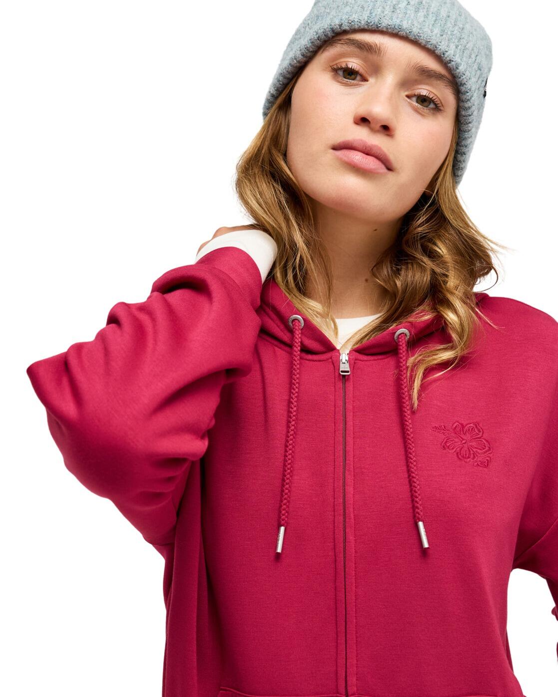 Sudadera con Capucha y Cremallera SURFING BY DAYLIGHT Rojo Mujer 4/4