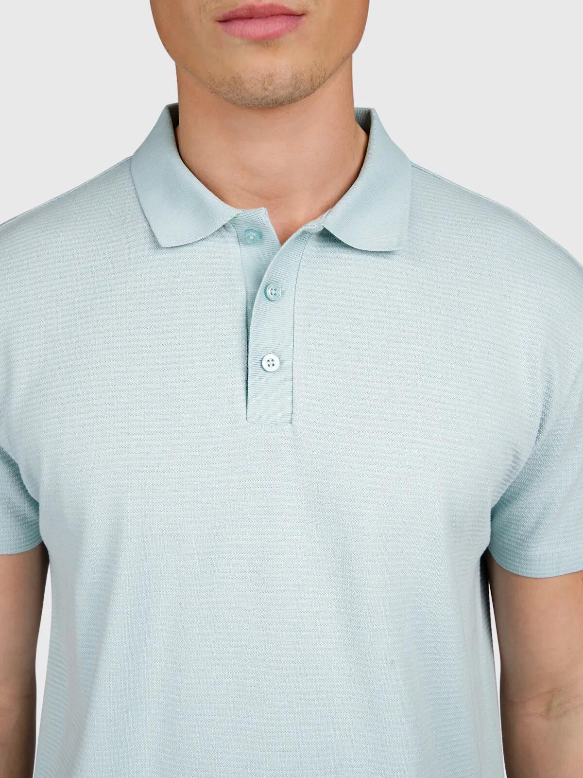 Domo Heren Polo Shortsleeve Fashion Lightweight Regular Fit Mist 6/6