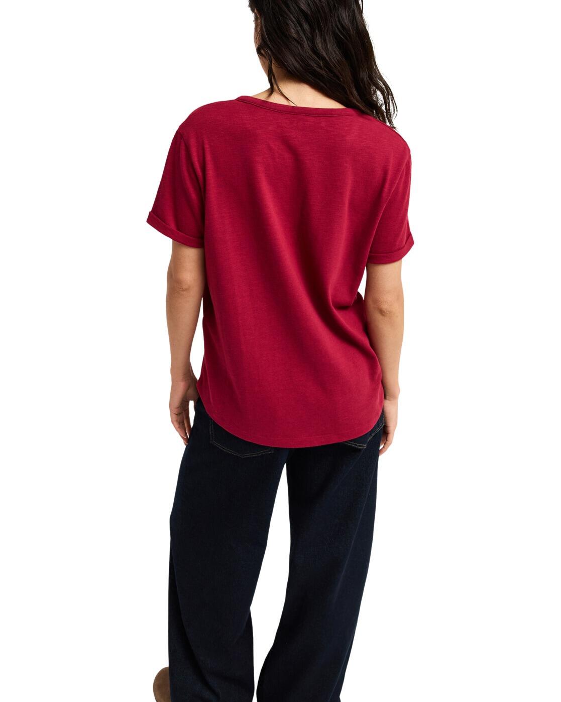 T-Shirt OCEANWAVE REGULAR SLUB Rot Dames 2/4