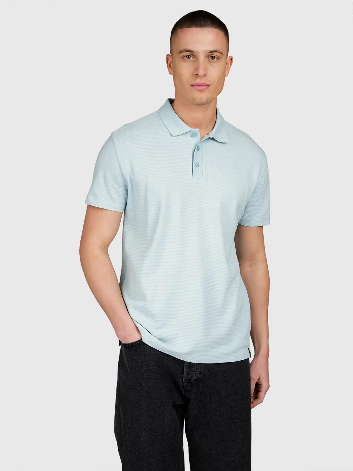 Domo Heren Polo Shortsleeve Fashion Lightweight Regular Fit Mist 4/6