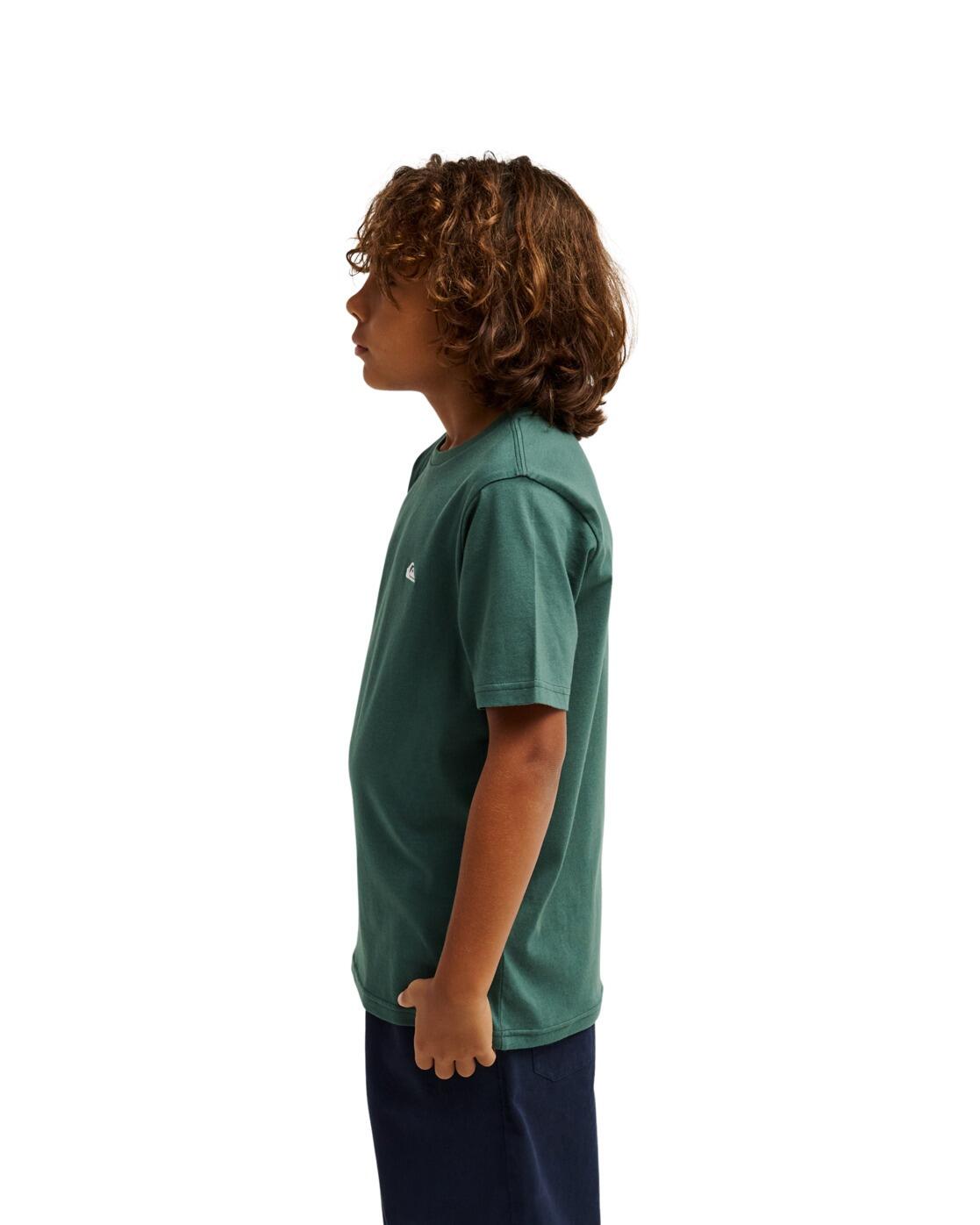 Camiseta de manga corta BASIC Verde Niño 3/4