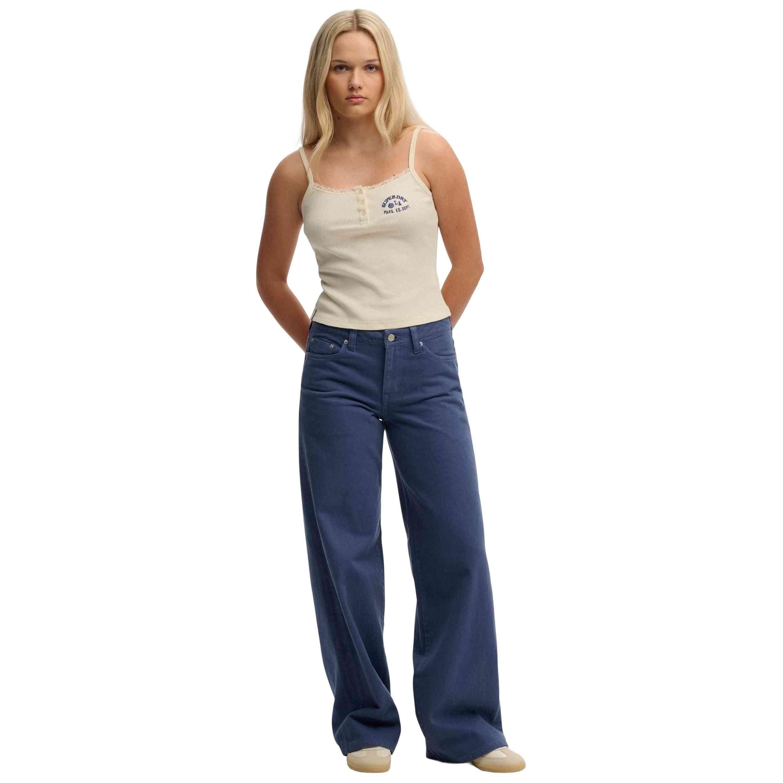Camiseta de tirantes Superdry modelo ATHLETIC EMBROIDER BUTTON CAMI para mujer 2/5
