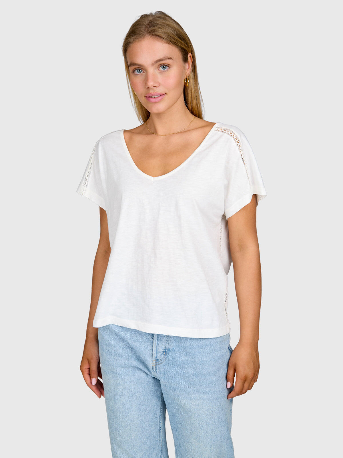 Duya Damen T-Shirt Mode Bequeme Passform Snow 4/6