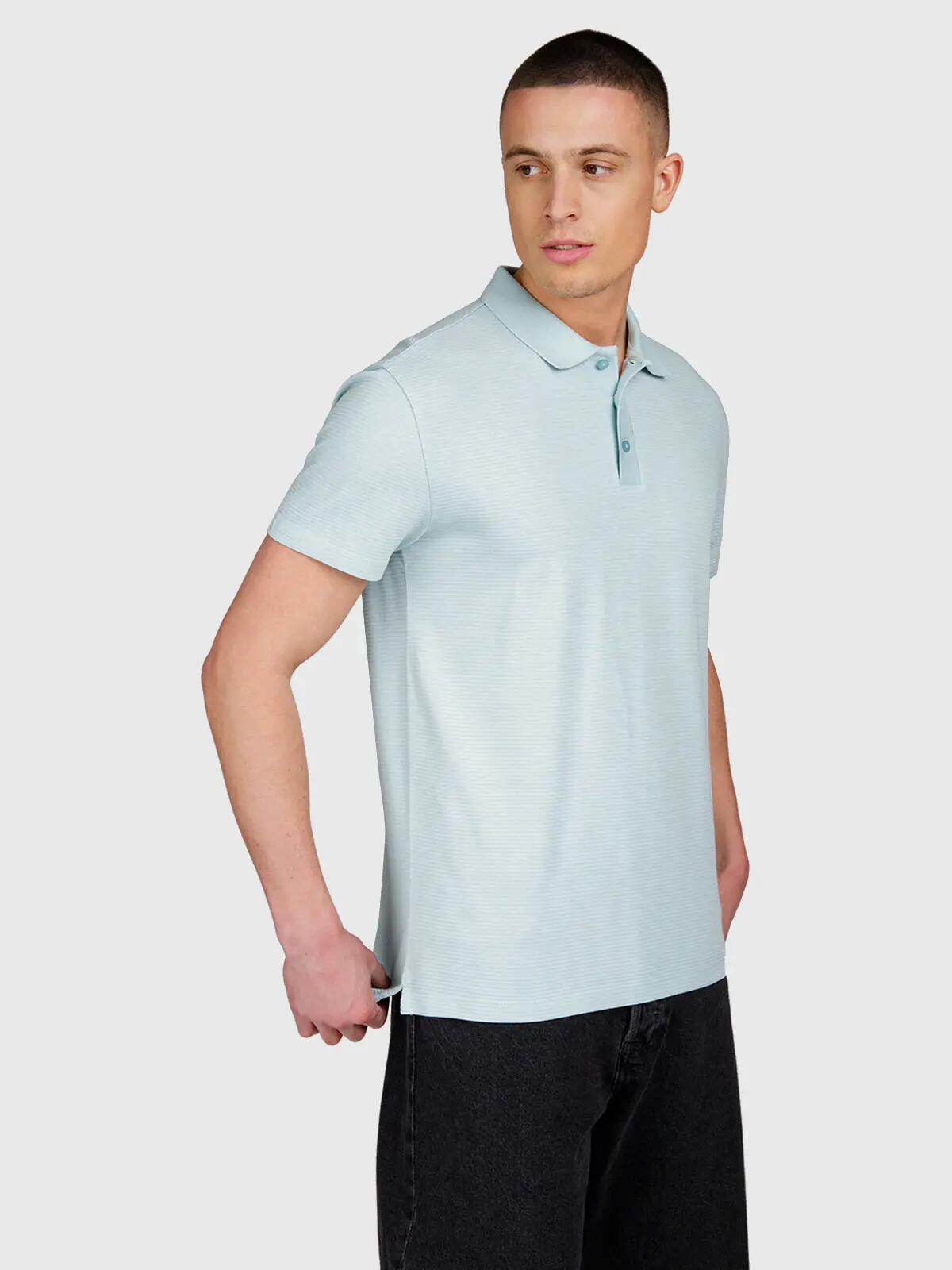 Domo Heren Polo Shortsleeve Fashion Lightweight Regular Fit Mist 5/6