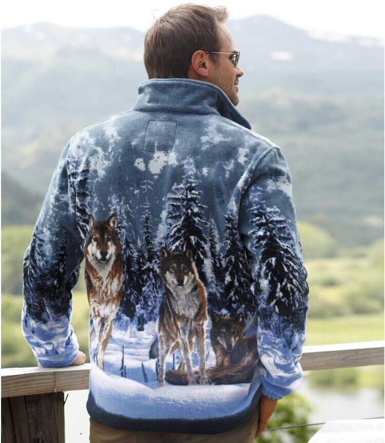 Veste Polaire Motifs Loups 2/5