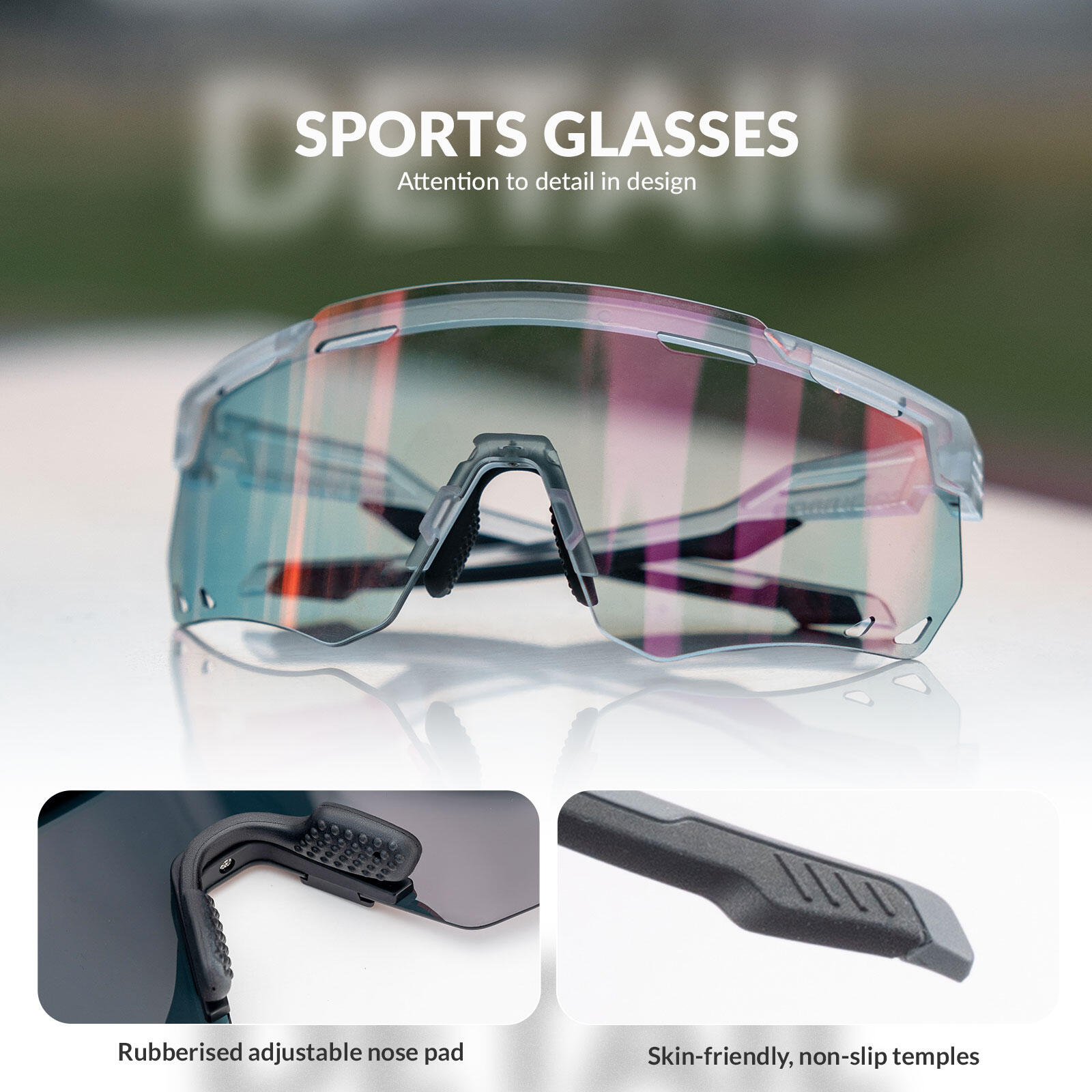ROCKBROS Selbsttönend Sonnenbrille UV400 5/6