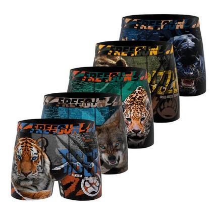 Lot de 5 boxers homme Wild Animals