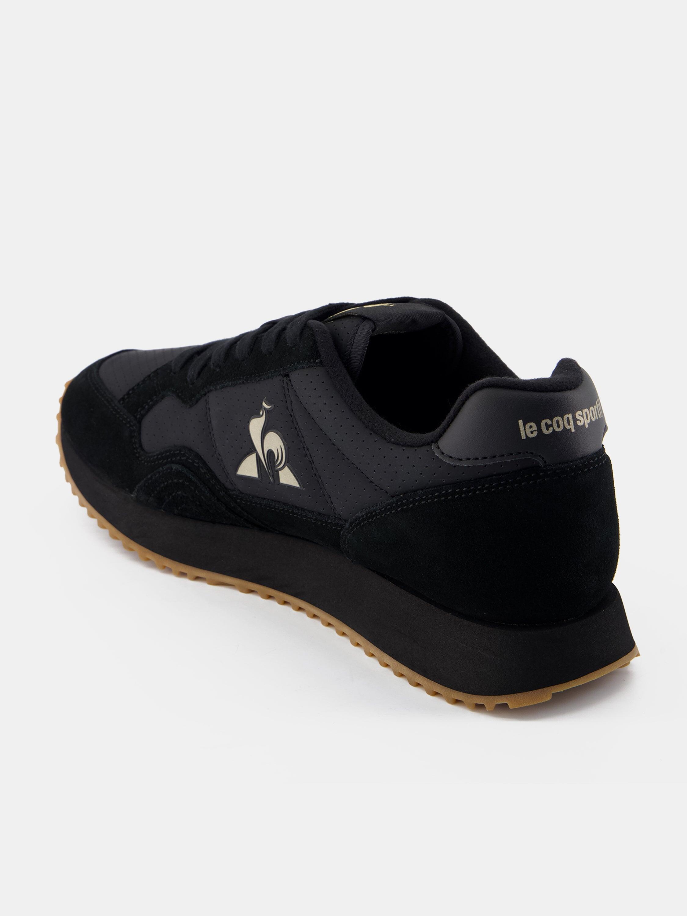Sneakers rétro-running en cuir perforé et suede Jet Star 3/4