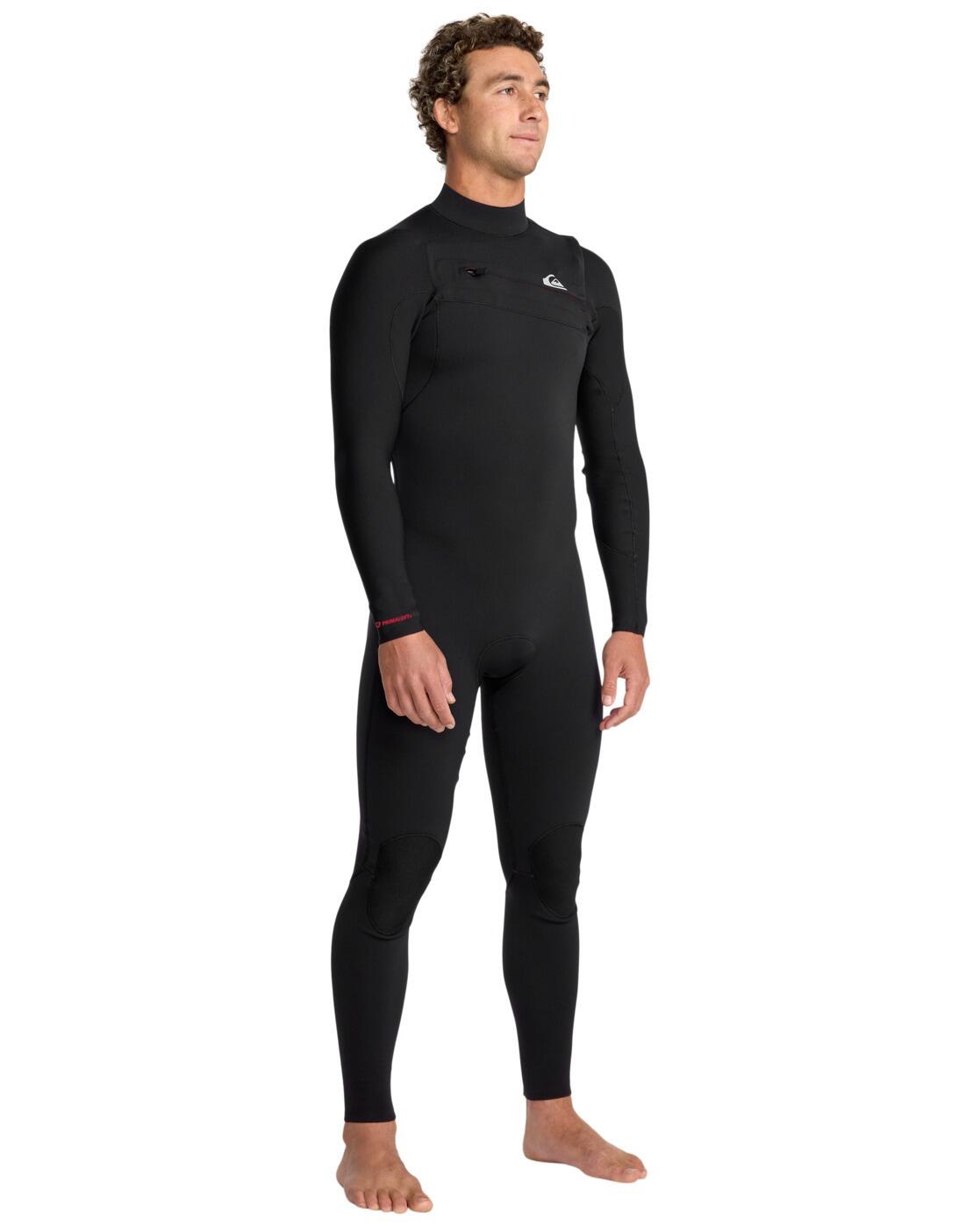 Traje de surf con cremallera en el pecho HIGHLINE 4/3 Negro Hombre 3/4