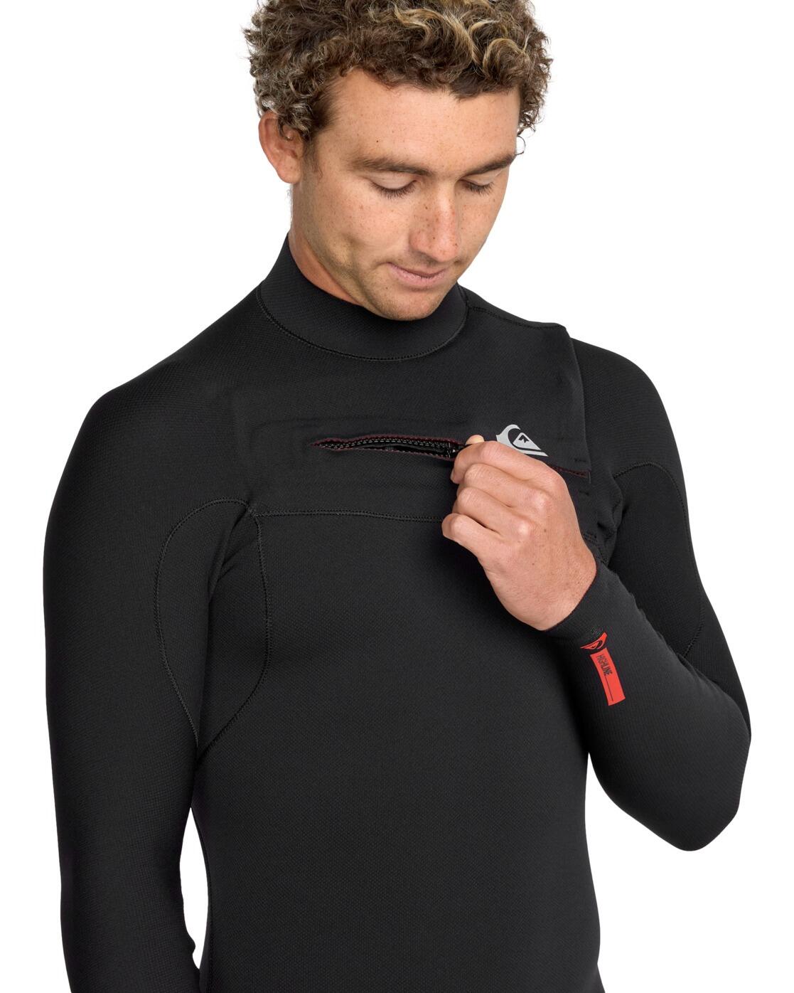 Traje de surf con cremallera en el pecho HIGHLINE 4/3 Negro Hombre 4/4
