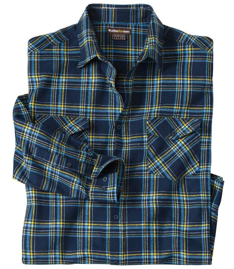 Chemise Flanelle à Carreaux Marine  4/5