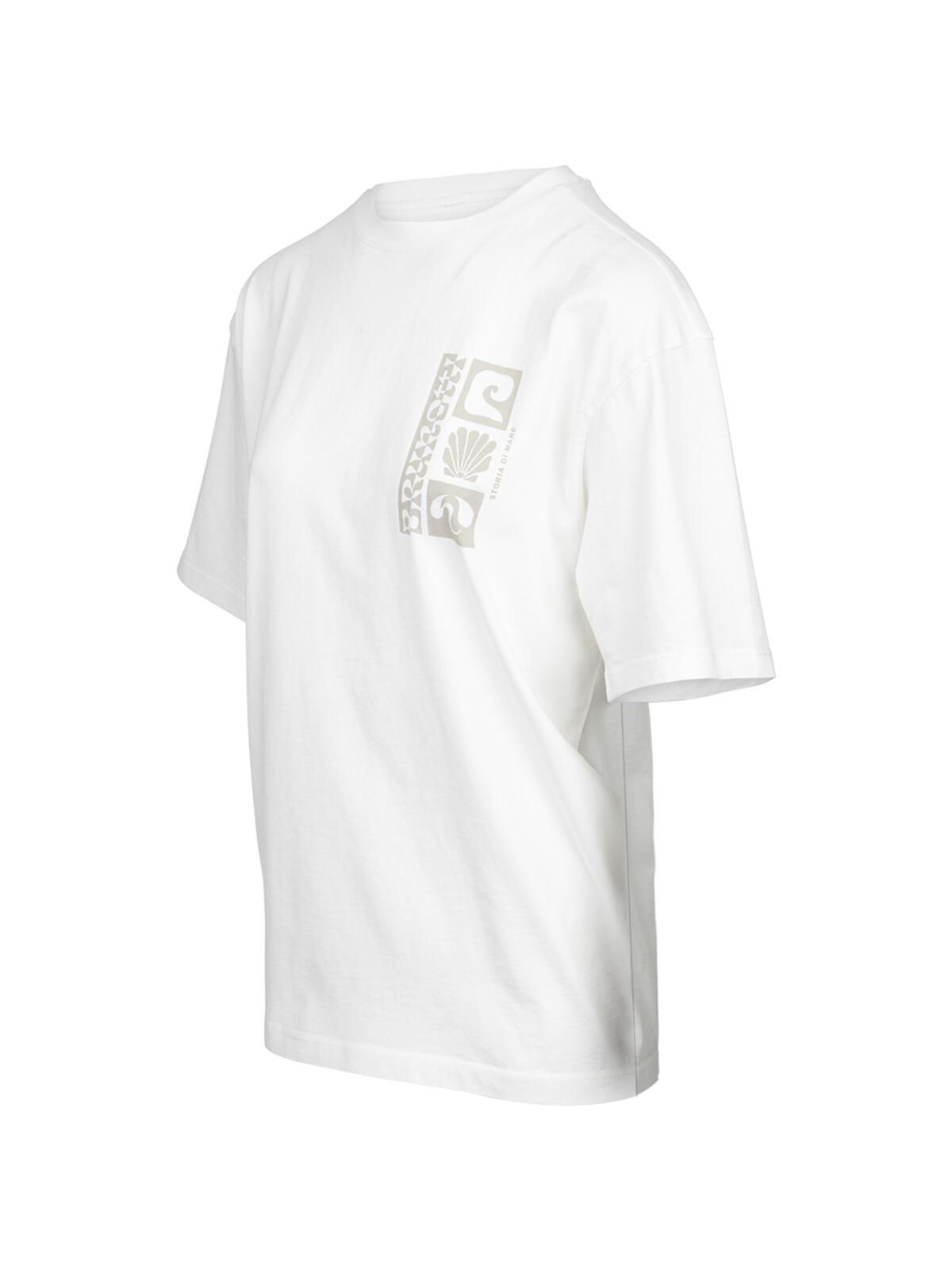Zennanda Dames T-shirt Mode Relaxed Fit Crewneck Snow 3/6
