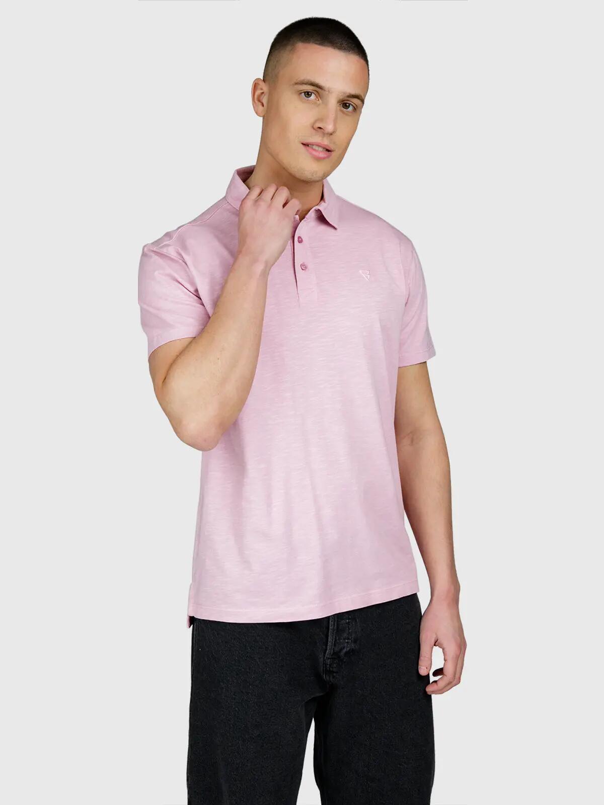 Palorai Heren Polo Shortsleeve Fashion Regular Fit Mauve Mist 4/6