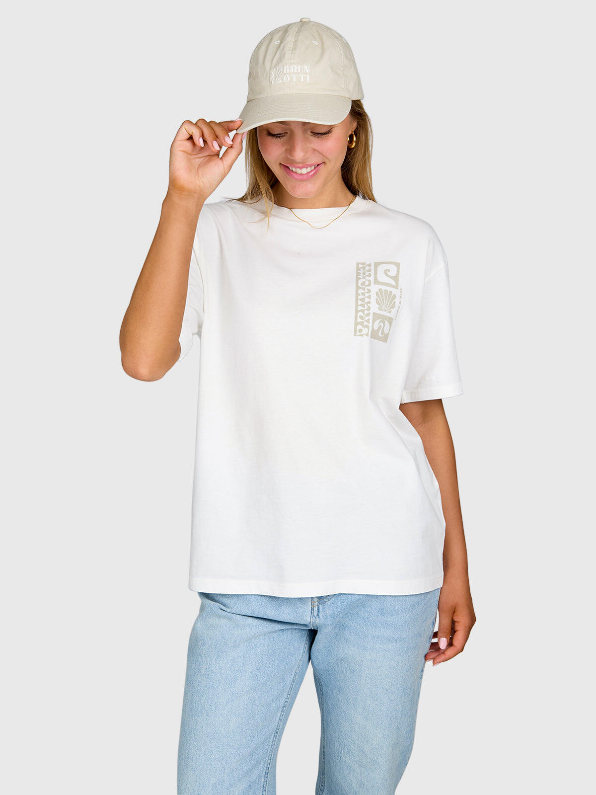 Zennanda Dames T-shirt Mode Relaxed Fit Crewneck Snow 4/6