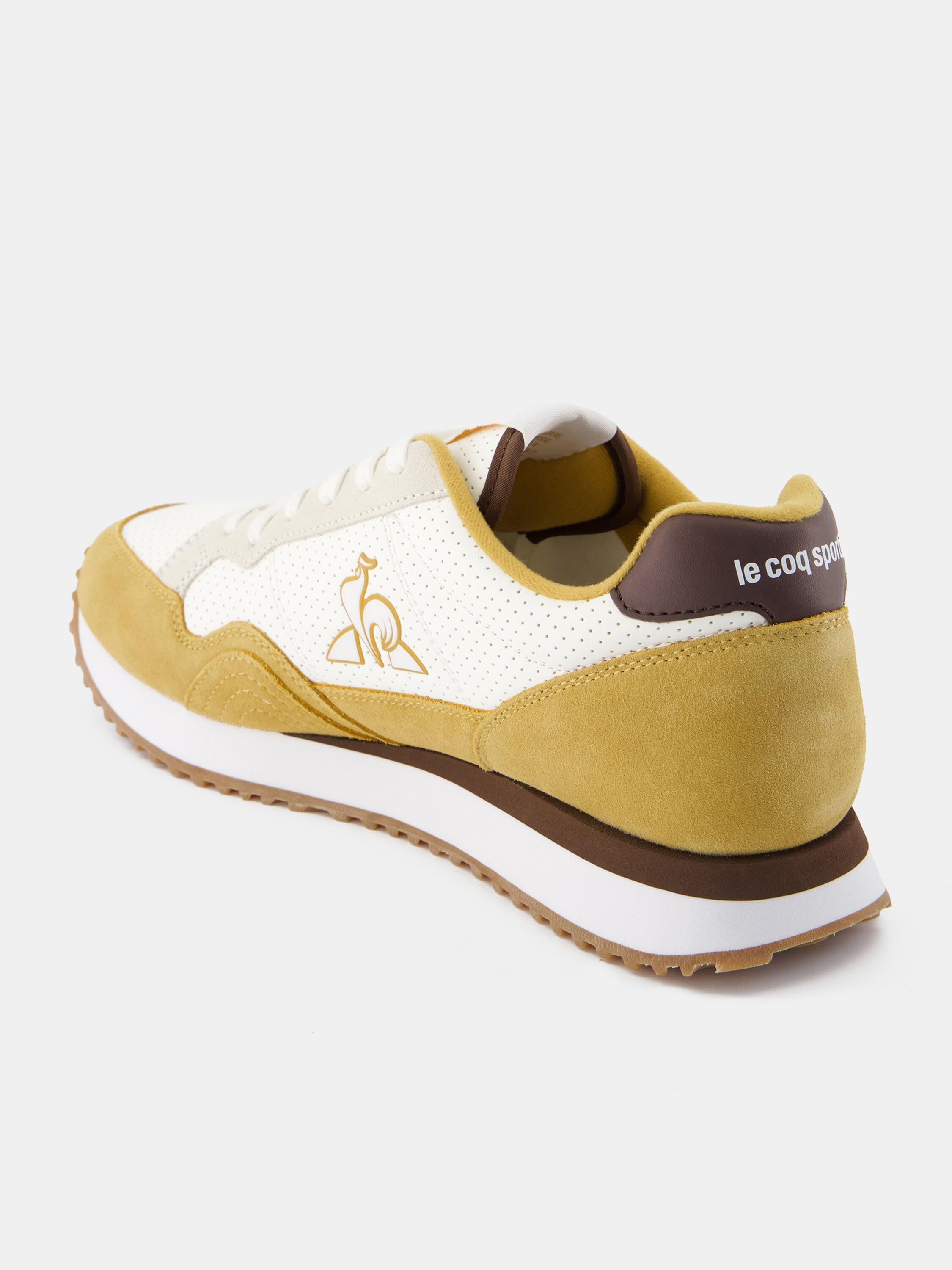 Sneakers rétro-running en cuir perforé et suede Jet Star 3/4