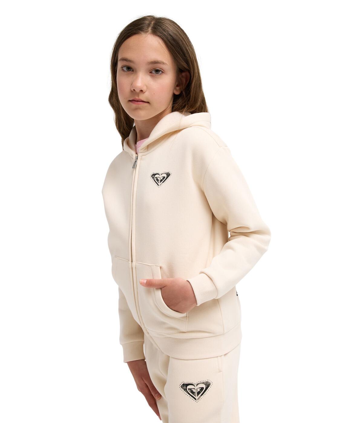 Kapuzenpulli mit Reißverschluss SURF FEELING BRUSHED Beige Meisjes 4-16 3/4