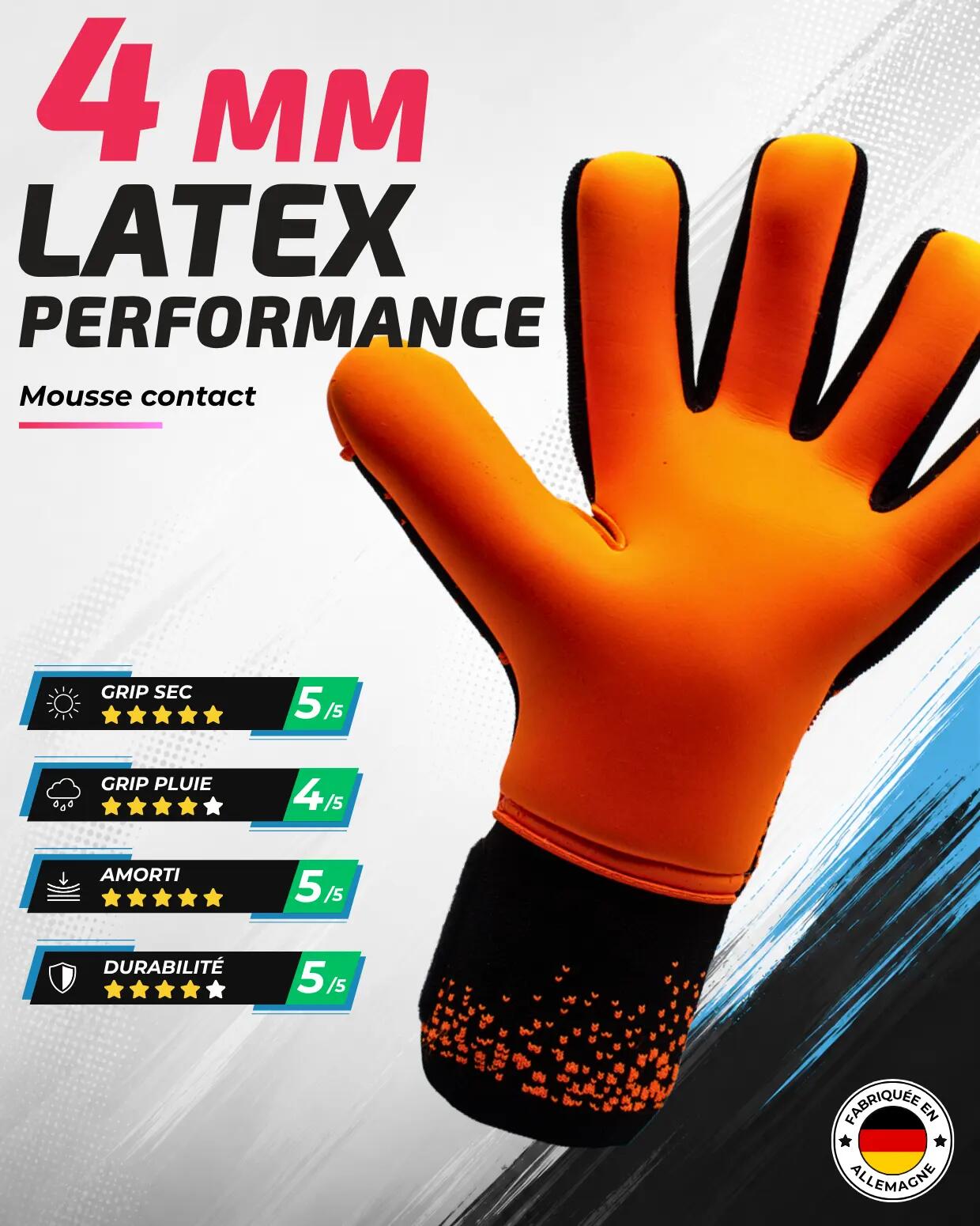 Luvas de goleiro Atik nº 26 laranja para adultos 4/7