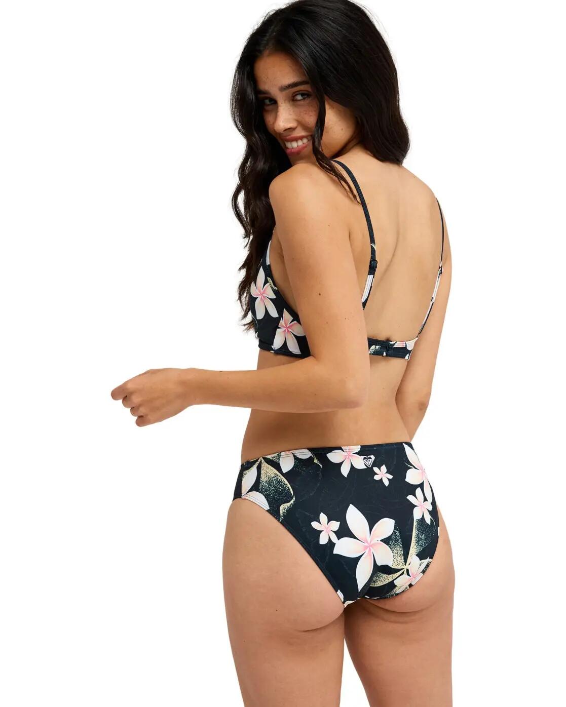 Bralette-Bikinioberteil PRINTED ESSENTIALS WRAP BRA Schwarz Dames 2/4