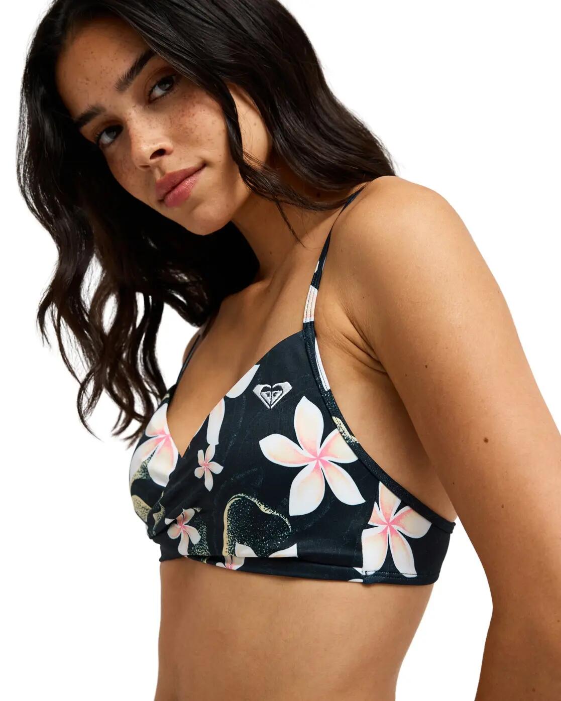 Bralette-Bikinioberteil PRINTED ESSENTIALS WRAP BRA Schwarz Dames 4/4
