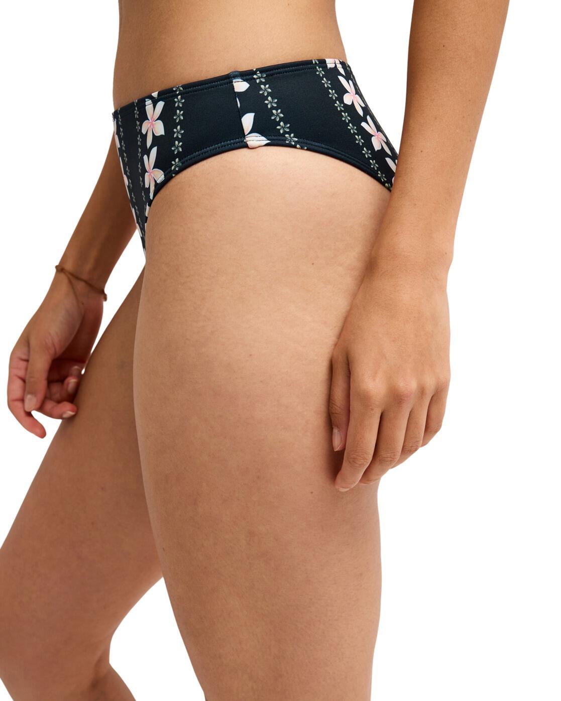 Bas de bikini taille haute PRINTED ESSENTIALS MODERATE HIGH LEG Noir Femme 4/4